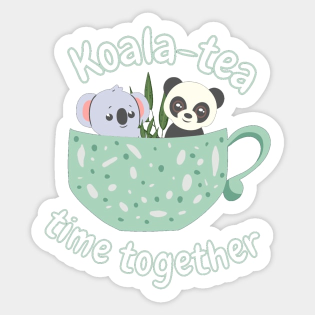 Koala tea time together! - Best Seller Sticker by LukjanovArt